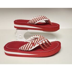 Beech Yoga/Beach Summer Sandals Color Red/ White Size M (6-7.5)
